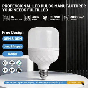 Super Bright Hot Seals New Type 5W 10W 15W 20W 30W 40W 50W T Shape E27 B22 Led Light Bulbs for Office