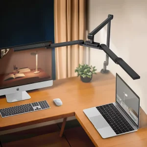 Super Bright LED Desk Lamp with Clip Eye Caring Office Table Lamp for Drawing Reading and Games Black Shade for Bedroom Use