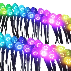 Super Bright LED Garden Light with App Control RGB Solar LED Post Garden Light for Landscape Patio Yard