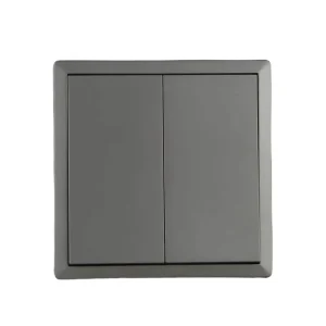 Supplier A Series 2 Gang 1 Way Light Wall Switch 10A 250V Black PC Material