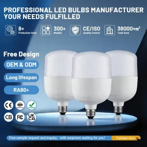 Supplier LED Lamp E27 Bulb 10W 50W 3000K 4000K 6500K for Home Lighting