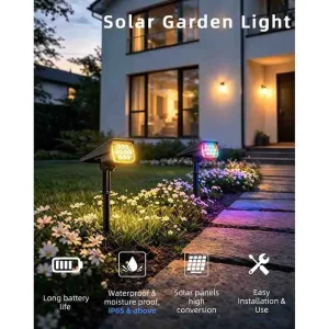 Supply IP65 Waterproof Solar Landscape Spotlights Garden Lights Light Sensor Control Rechargeable Battery RoHS CE FCC