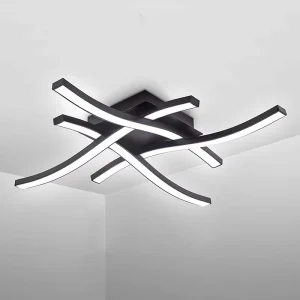Surface-Mounted Curved LED Ceiling Light for Living Room, Bedroom, or Kitchen