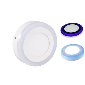 Surface-Mounted Double-Color Circular LED Panel Light 12+4W White Warm White Pure White Red Green Blue Pink