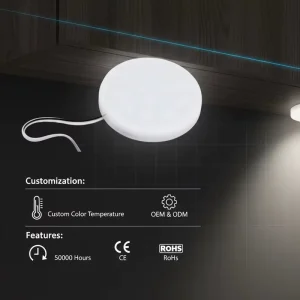Surface Mounted LED Puck Light for Under Cabinet and Shelf Lighting 5017-0
