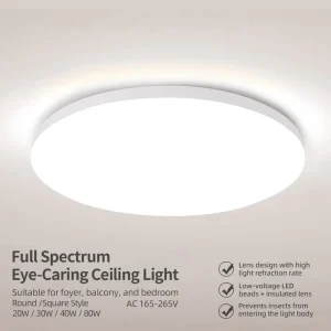 Surface Mounted Waterproof LED Ceiling Light for Home Office IP33 Rated