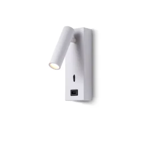 Surface Reading Wall Lamp with USB Charger Modern Indoor Bedside LED Wall Light Square Wall Sconces