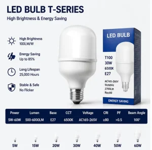 T-Shape LED Bulb E27/B22 AC110V/220V for Indoor Use