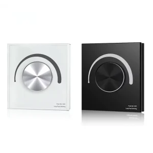 T18-2 0-10V LED Dimmer, Rotary Plastic Wall Panel Smart Controller with AC Relay, 1 Channel, Wireless Knob