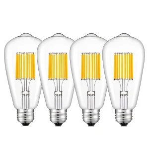 T64 E27 LED Filament Bulb 2700K Warm White 880lm Ra80 50000h 12V-36V Dimmable