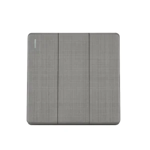 T9 Series Wall Switches and Sockets UK Standard Modern Grey Grid Texture 3 Gang 1 Way 250V Electric Wall Switches for Home