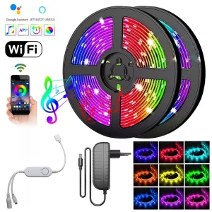 TAIKOO Wireless Rgb Waterproof Light Strip 12V Flexible Led Strip APP Wifi Remote Controlled RGB COB Smart Led Strip Lights