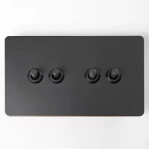 TEP Metal Toggle Wall Switches and Sockets Stainless Steel Panel 4 Gang Light Switch for Home Office Hotel