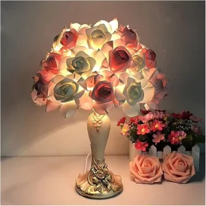 TSINYE LED Table Lights Wedding Room Bedside Led Lighting Bedroom Table Lamp Decoration Desk Lamp Rose Crystal Table Lamp