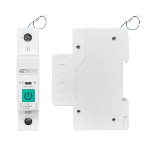 TUYA 1 63A 1P WIFI Smart Switch Circuit Breaker Voltage Current App Remote Voice Control Cut off L+N