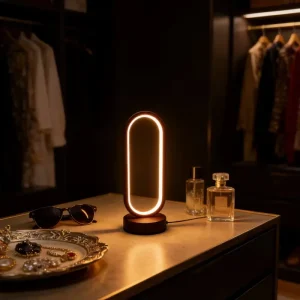 Table Lamp Bedroom Ring Table Lamp Living Room Black and White USB Dimming Bedside Lamp LED Small Night Light
