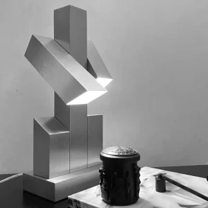 Table Lamp Living Room Study Creativity Stainless Steel Aluminum Alloy Metal Atmosphere LED Desk Lamp Decoration