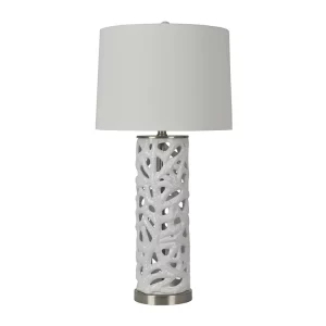 Table Lamp Style White Jade Coral Ceramic Table Lamp for Hotel Home Living Room