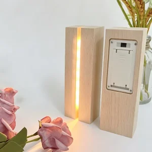 Table Lamps Handcrafted Wooden Lamp Base Wooden Lamp Stand LED Night Lights Warm White Light for Living Space