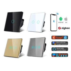 Tawoia 1 2 3 4 Gang 10A Europe Zigbee Tuya Alexa Concrol Light Smart Home with Dimmer Curtain Wall Touch Switch in Wenzhou