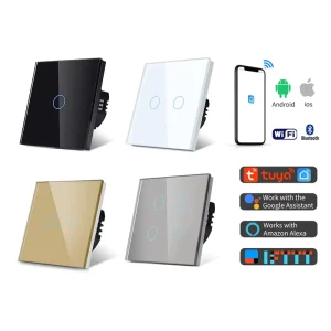 Tawoia Eu 1 2 3 4 Gang Smart Home APP Remote Control Voice Light Tempered Glass Touch Wifi Tuya Wall Electrical Switch