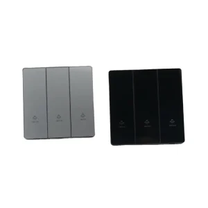 Tempered Glass 3 Gang Wall Switch Single Double Multi-Control Reset Type Wall Light Switch