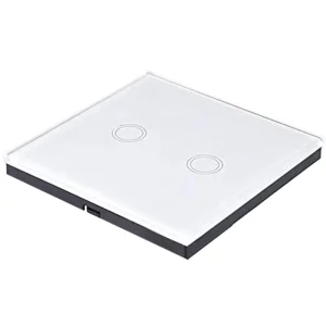Tempered Glass Dimmer Panel Touch Light Switch 2 Gang 1 Way US AU UK Standard