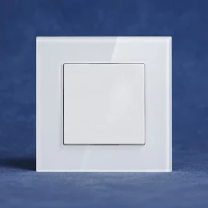 Tempered Glass Panel Light Wall Switch 10A 220V 1 Gang 1-Way White Black Grey