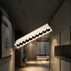 Ten-Head Slim Long Grille Spotlight for Exhibition Hall Booth Wall Ceiling Accent Lighting