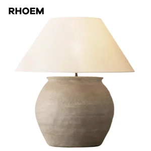 Terra Cotta Chinese Jar Table Lamp Linen Table Lamp for Villa Bedroom Lamps Bedside Table Lamp Luxury Lamps Home Decor