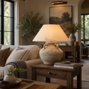 Terra Cotta Water Jug Table Lamp American Retro Table Lamp Bedroom Table Lamp Luxury Living Room Lighting Table Lamp