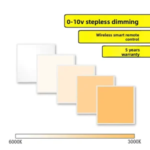 Thyristor-Dimmable LED Panel Light with Wireless Remote Control and Smartphone App, 3000K-6000K