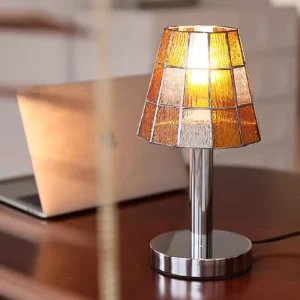 Tiffany Stained Glass Table Lamp Led Light Source Mid-Century Tiffany Mosaic Glass Desk Lamp for Bedroom Living Room Study