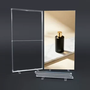 Tool-Free Z-Shaped Foldable LED Lightbox with Modular Reusable Stand for Exhibition Booths
