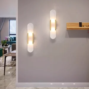 Top Fashion Natural Marble Wall Lamp Indoor Modern Living Room Bedroom Bedside Lamp Corridor Wall Lamp
