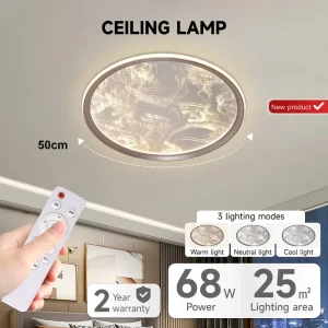 Top Selling Product Indoor Bedroom Ceiling Lamp Modern Acrylic 68W Remote Control Dimming Intelligent Led Ceiling Light