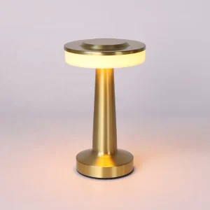 Touch Control Dimmable Retro Metal Small Table Lamp Rechargeable Night Light for Bar Restaurant Atmosphere Decorative LED Lamp