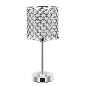 Touch Control Modern AC Powered Portable Table Lamp 3 Color Stepless Dimmable Crystal Night Light Desk Lamp