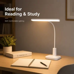 Touch Control Rechargeable Study Table Lamp 6000K 4500K 3000K Stepless Dimming Eye Caring LED Desk Lamp for Students