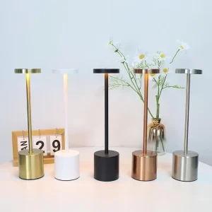 Touch Controlled Bedside Metal Table Lamp Home Restaurant Bar USB Charging Desk Lamp