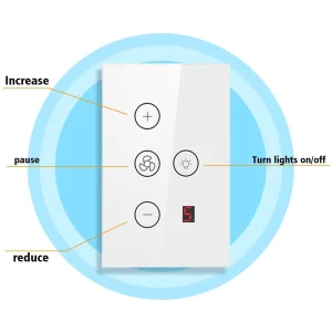 Touch Glass Panel Smart Ceiling Light and Fan Switch with Remote Control