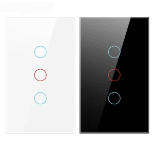 Touch Light Switch 110V 220V US No Neutral Wire Glass Screen Panel Smart Wall On-Off Control LED Lamp