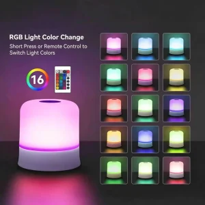 Touch Night Light Rechargeable Remote Control Night Light RGB Dimmable Table Lamp Ambient Light for Bedroom Living Room