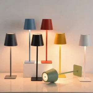 Touch Table Lamp LED Night Light Bar Desk Ambient Light Rechargeable Metal Three-color Dimming Modern Minimalist European