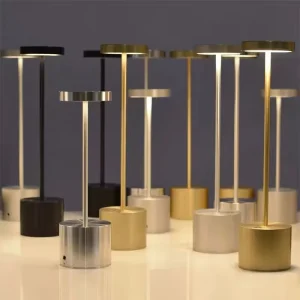 Touch controlled Table Lamp Dimmable and Rechargeable Led Lamp Metal Desk Lamp