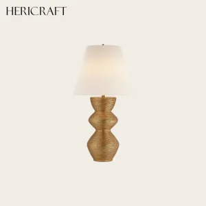 Transitional Luxury Table Lamp Desk Light in Gild with Linen Shade for Home Office Workspace UL Standard