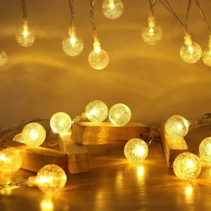 Transparent Globe Fairy Lights Waterproof IP44 Battery Powered LED String Lights Indoor Hanging Home Party Garden Wedding