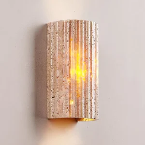 Travertine LED Outdoor Wall Lamp Waterproof Natural Stone Design for Villa Courtyard Balcony Bedside Garden 20 Degrees Beam