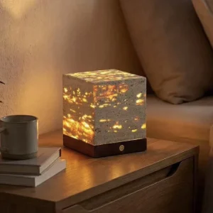 Travertine Marble Cordless Touch Control Warm Light LED Desk Lamp for Living Room
