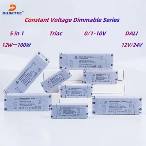 Triac DALI 1-10V Dimmable Driver Power Supply 12W 20W 30W 60W 80W 12V 24V 0-10V Dimmable LED Driver